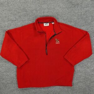 Slazenger Pullover Mens Small Red 1/4 Zip Mock Neck Old Kinderhook Golf Fleece